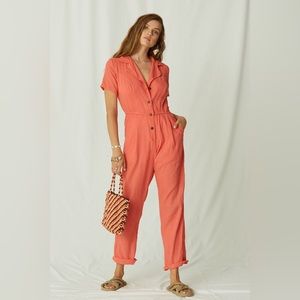 Jen’s Pirate Booty Bruna Persimmon Jumpsuit Orange Coral M